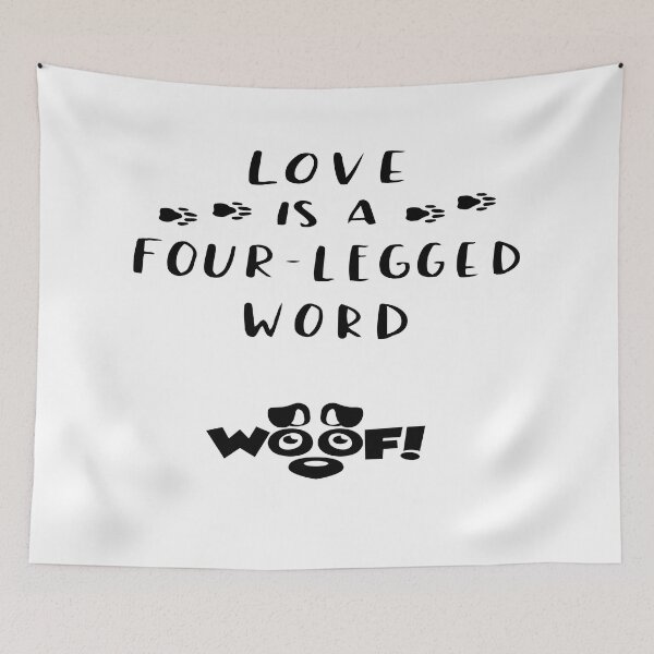 Item preview, Life is a 4-Legged Word: Woof! (blk print) designed and sold by Gladys Gordon.