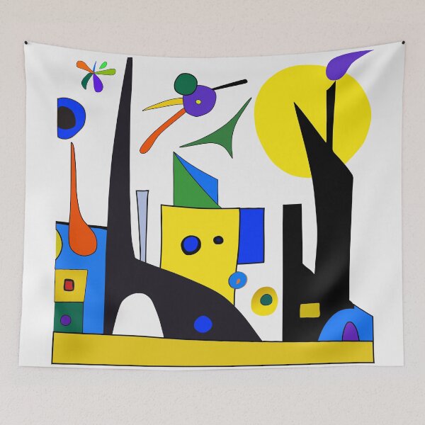 Item preview, Cute Little Dress, abstract cityscape inspired by Miro 2 designed and sold by i-cottagedesign.