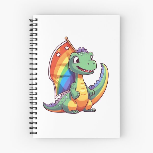 Item preview, Dinosaur Holding Rainbow Flag designed and sold by HandCraftedArt.