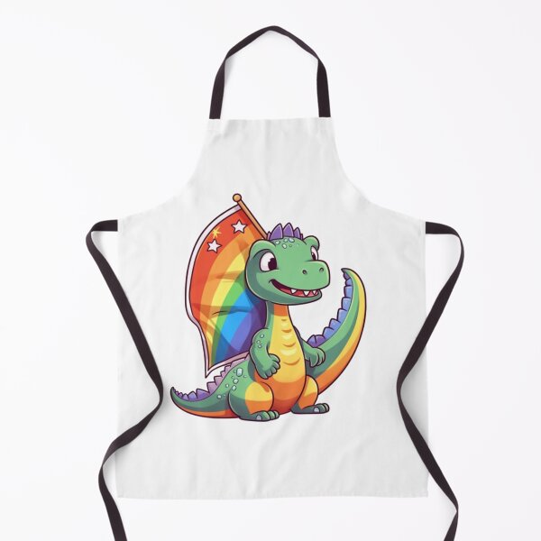 Item preview, Dinosaur Holding Rainbow Flag designed and sold by HandCraftedArt.