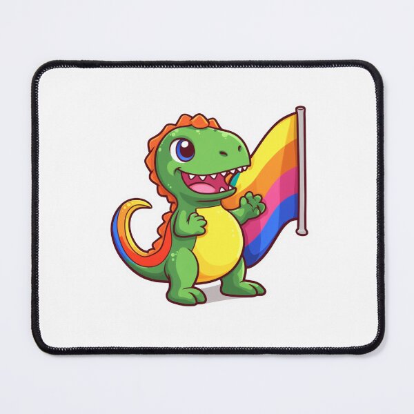 Item preview, Dinosaur With Rainbow Flag designed and sold by HandCraftedArt.
