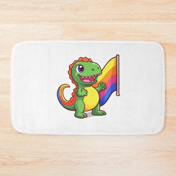 Item preview, Dinosaur With Rainbow Flag designed and sold by HandCraftedArt.