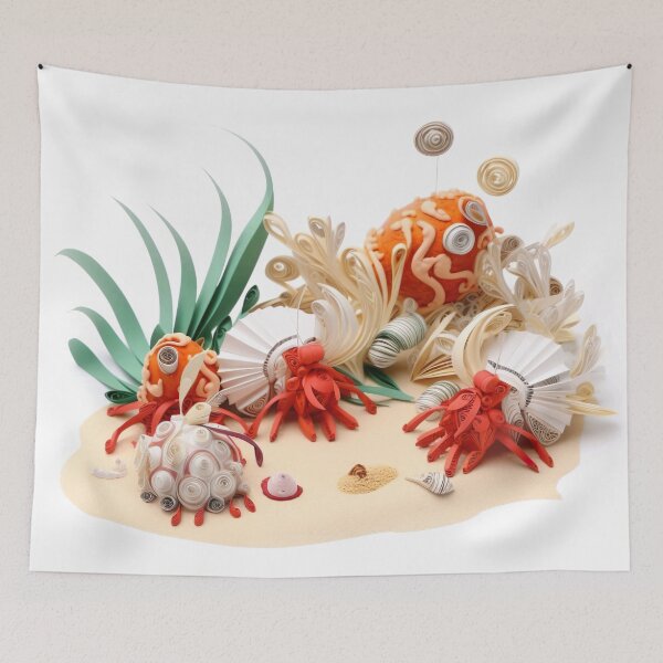Item preview, Paper Quilled Sand Crabs at the Beach designed and sold by Matt's Artificial Nature.