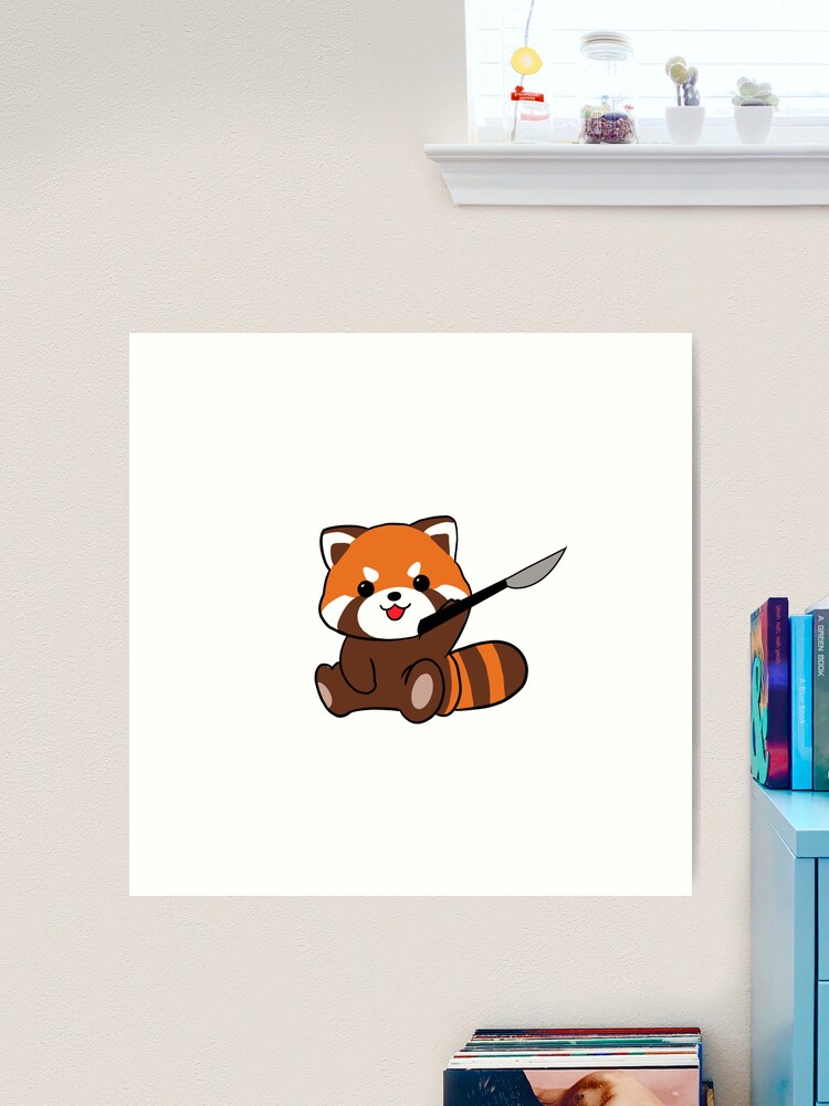 Red Panda with knife  Art Print for Sale by melthemoose