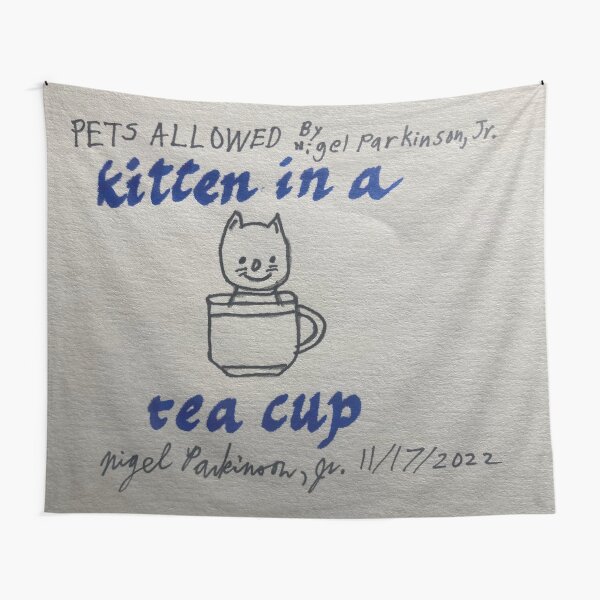 Kitten in a Tea Cup Tapestry
