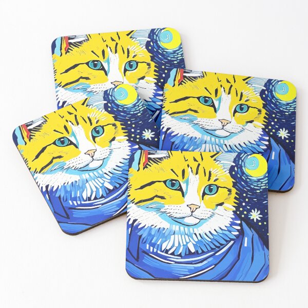 Item preview, Cat Under The Starry Night designed and sold by ArtisticAllure1.