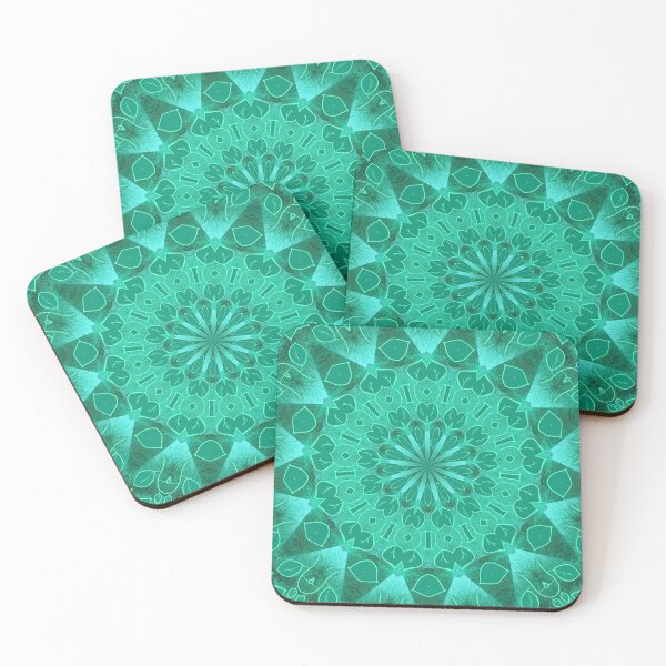 Item preview, Abstract Green Kaleidoscope Leaves  designed and sold by Korroby.