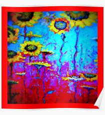 SURREAL SUNFLOWER FIELD IN MOONLIGHT Poster