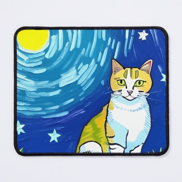 Item preview, Artistic Cat Under The Starry Night designed and sold by ArtisticAllure1.