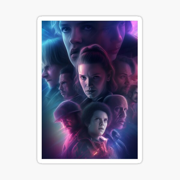 Item preview, AI Generated Stranger Things Netflix Futuristic Poster- Generative AI Art designed and sold by JuxtaJoy Studios.