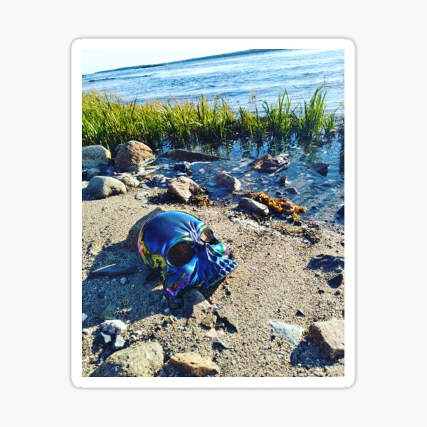 Skull by the Sea Sticker