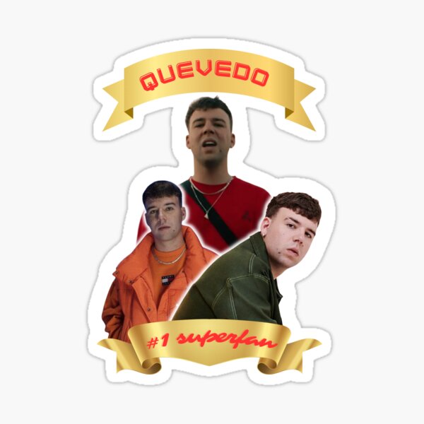 "Quevedo Number 1 Superfan Gold Ribbon Style" Sticker for Sale by