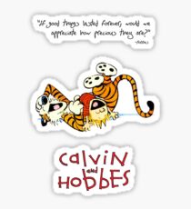 Calvin and Hobbes Laughing on the Floor Sticker