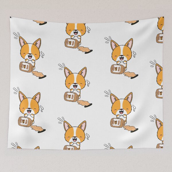 Item preview, Cute Corgi spilled a jar of peanut butter designed and sold by Pet Station.