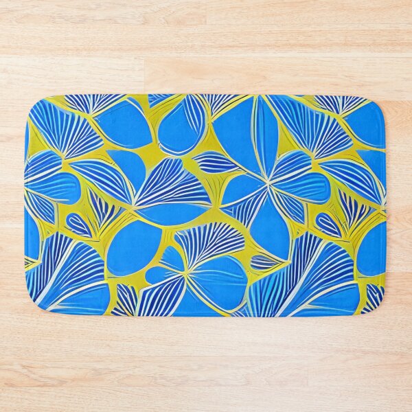 Item preview, Abstract Blue and Yellow Floral Pattern designed and sold by calibrit.