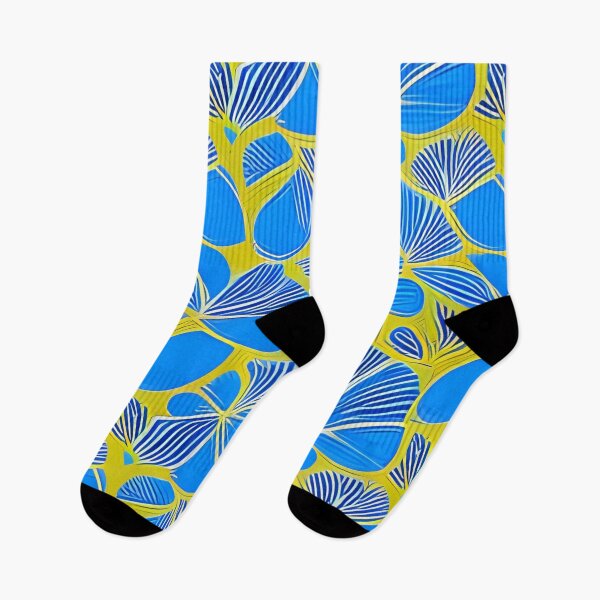 Item preview, Abstract Blue and Yellow Floral Pattern designed and sold by calibrit.