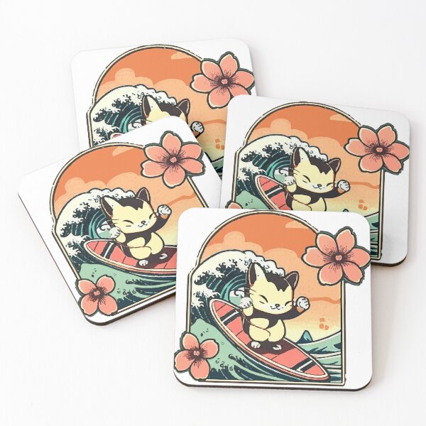 Item preview, Sunset Surfing Kitty designed and sold by Kona Cat Creationz.