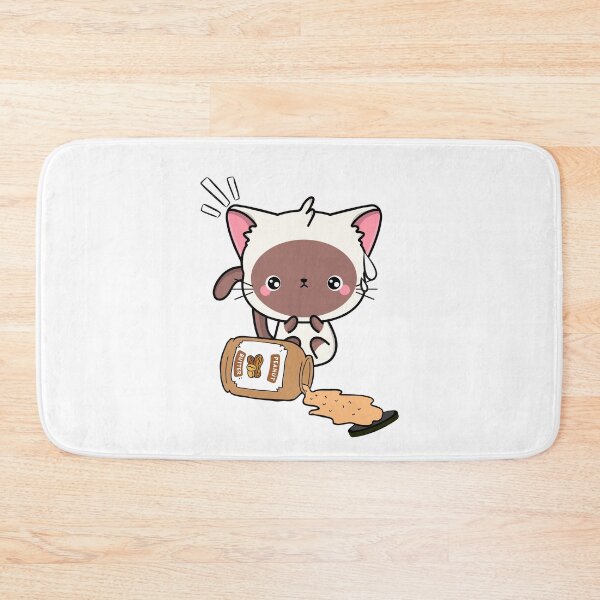 Item preview, Cute White Cat spilled a jar of peanut butter designed and sold by Pet Station.