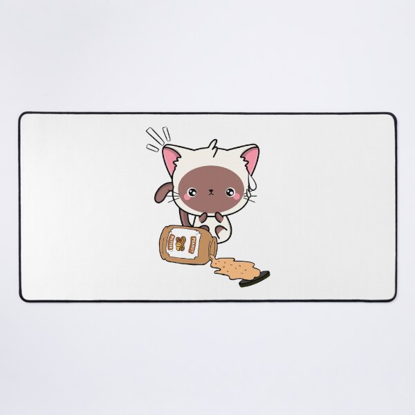 Item preview, Cute White Cat spilled a jar of peanut butter designed and sold by Pet Station.
