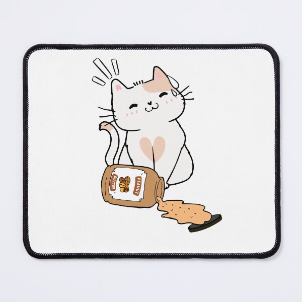 Item preview, Cute White Cat spilled a jar of peanut butter designed and sold by Pet Station.