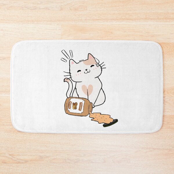 Item preview, Cute White Cat spilled a jar of peanut butter designed and sold by Pet Station.