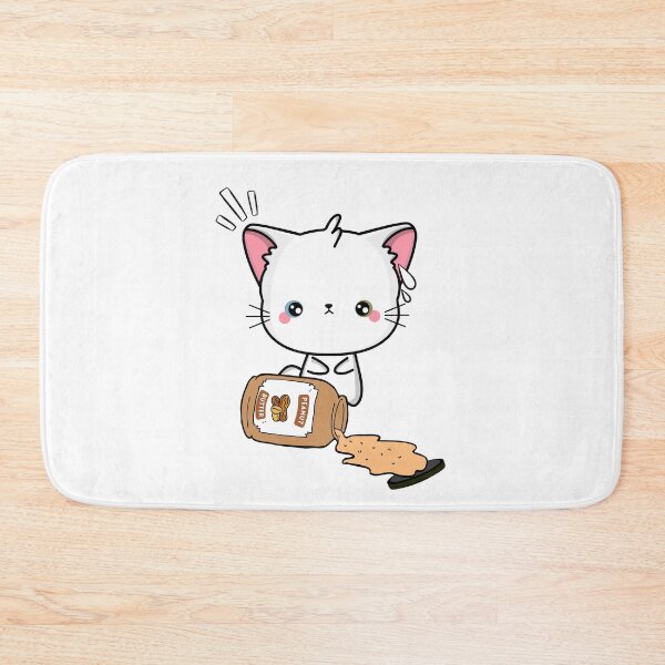 Item preview, Cute White Cat spilled a jar of peanut butter designed and sold by Pet Station.