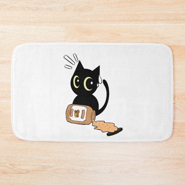 Item preview, Cute Black Cat spilled a jar of peanut butter designed and sold by Pet Station.