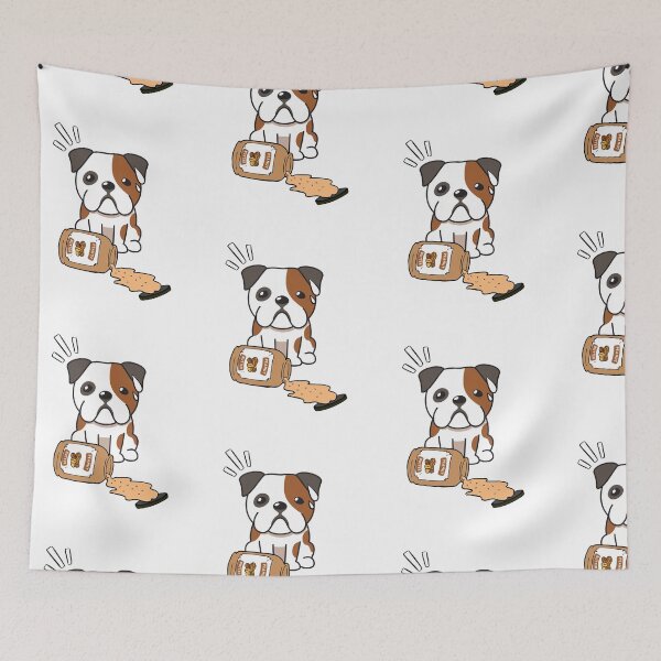 Item preview, Cute Bulldog spilled a jar of peanut butter designed and sold by Pet Station.