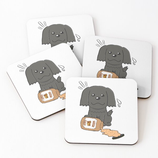 Item preview, Cute Black Dog spilled a jar of peanut butter designed and sold by Pet Station.