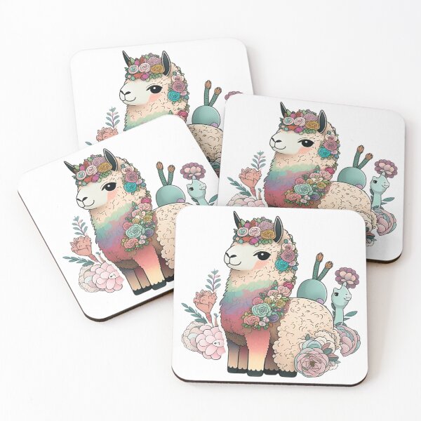 Item preview, Cartoon Floral Llama designed and sold by Fragile Prints.