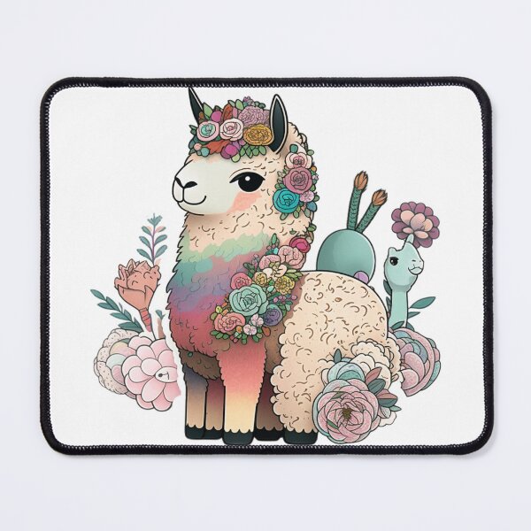 Item preview, Cartoon Floral Llama designed and sold by Fragile Prints.
