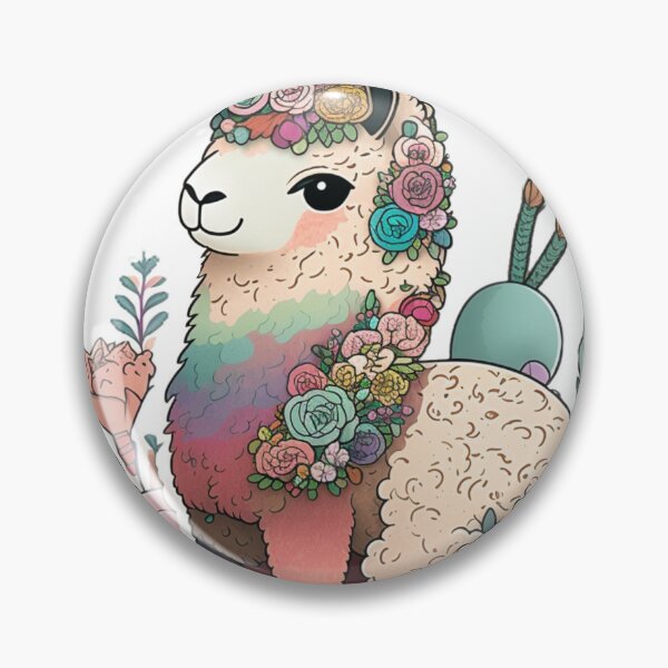 Item preview, Cartoon Floral Llama designed and sold by Fragile Prints.