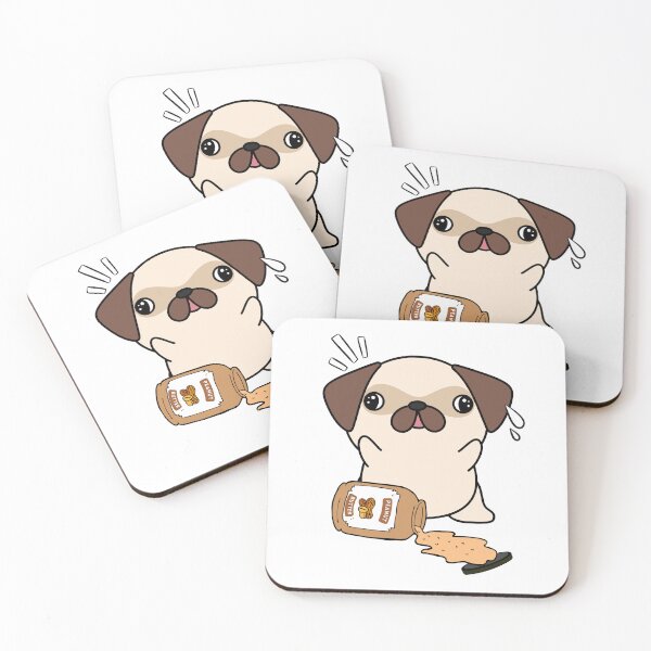 Item preview, Cute Pug spilled a jar of peanut butter designed and sold by Pet Station.