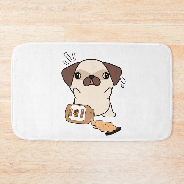 Item preview, Cute Pug spilled a jar of peanut butter designed and sold by Pet Station.