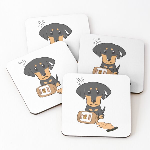 Item preview, Cute Dachshund spilled a jar of peanut butter designed and sold by Pet Station.