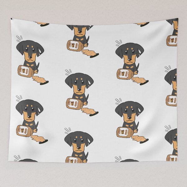 Item preview, Cute Dachshund spilled a jar of peanut butter designed and sold by Pet Station.