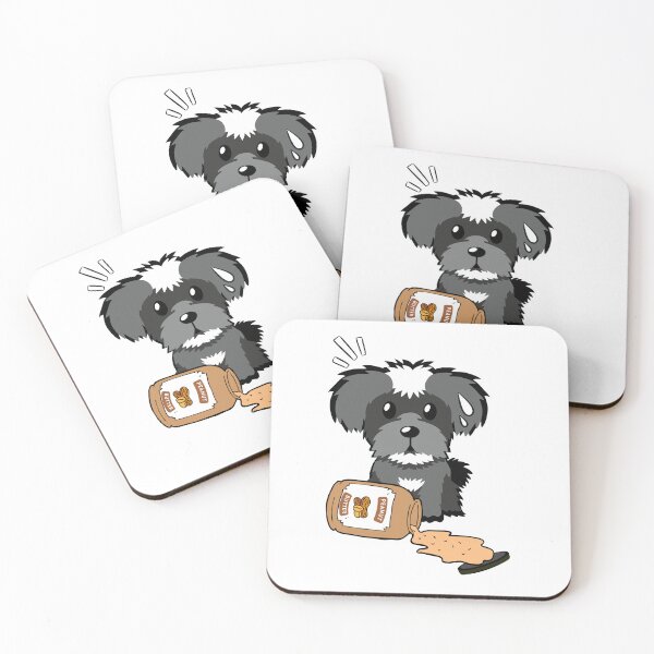 Item preview, Cute Schnauzer spilled a jar of peanut butter designed and sold by Pet Station.