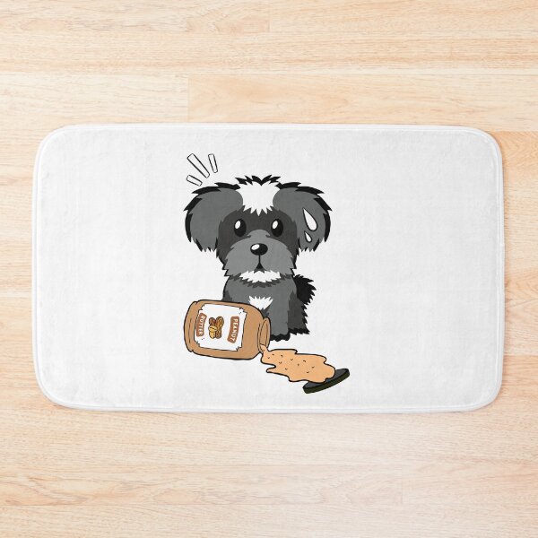Item preview, Cute Schnauzer spilled a jar of peanut butter designed and sold by Pet Station.