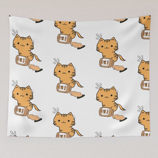 Item preview, Cute Orange Cat spilled a jar of peanut butter designed and sold by Pet Station.