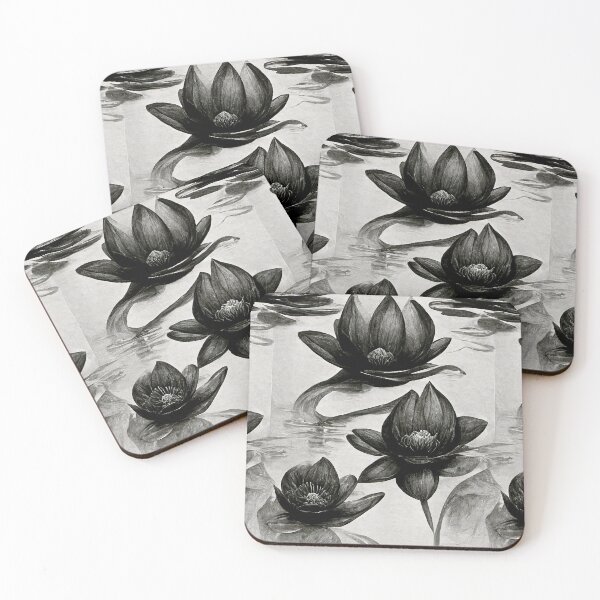 Item preview, Aqualina - Nenúfares en blanco y negro (7/8) designed and sold by sabantha.