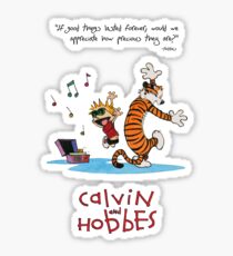 Calvin and Hobbes Dancing Sticker