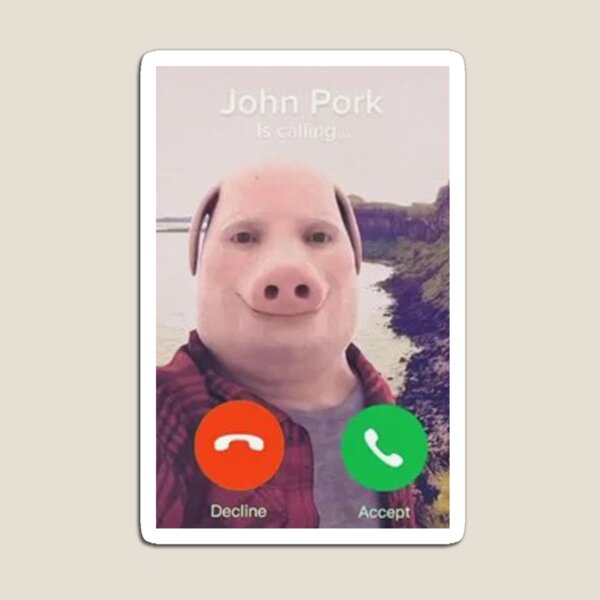 John Pork, John Pork Is Calling Greeting Card for Sale by palmwillow