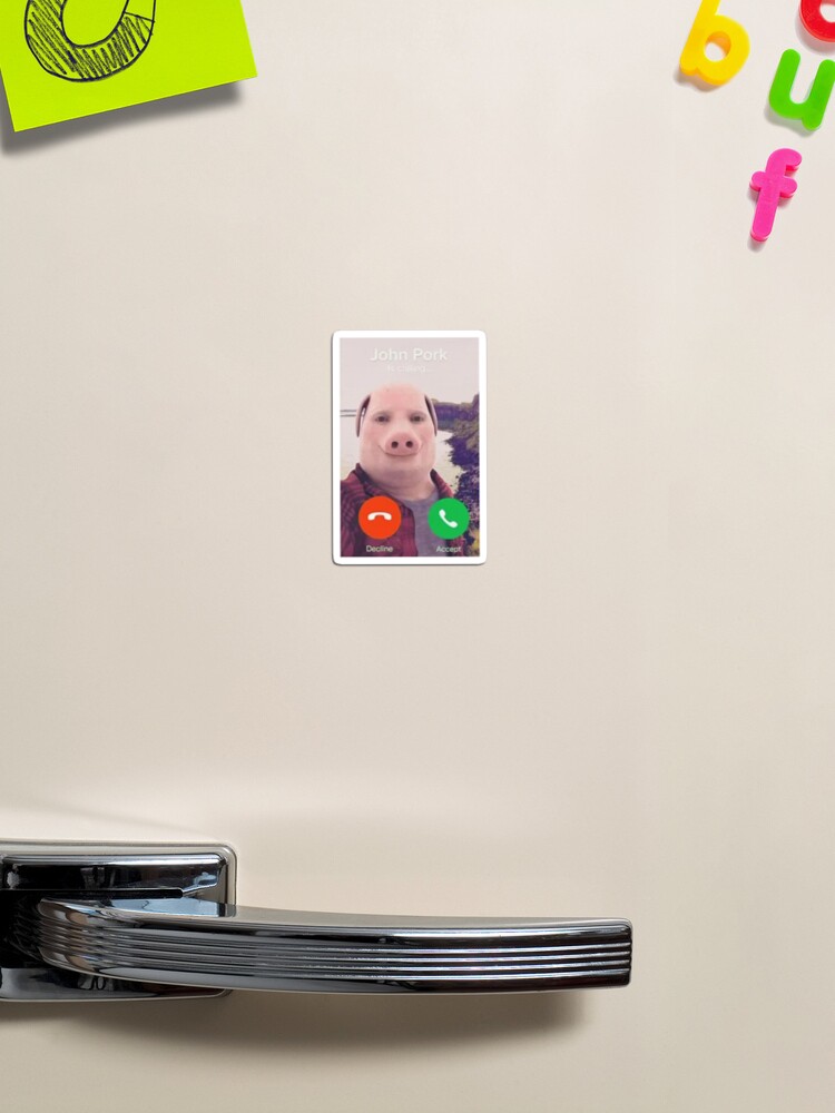 John Pork Is Calling Meme Sticker for Sale by austriforest