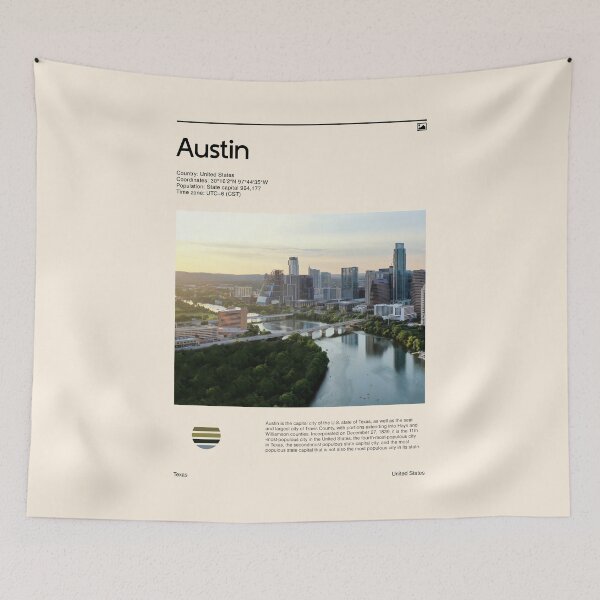 Item preview, Austin (Travel poster) designed and sold by RabbitK.