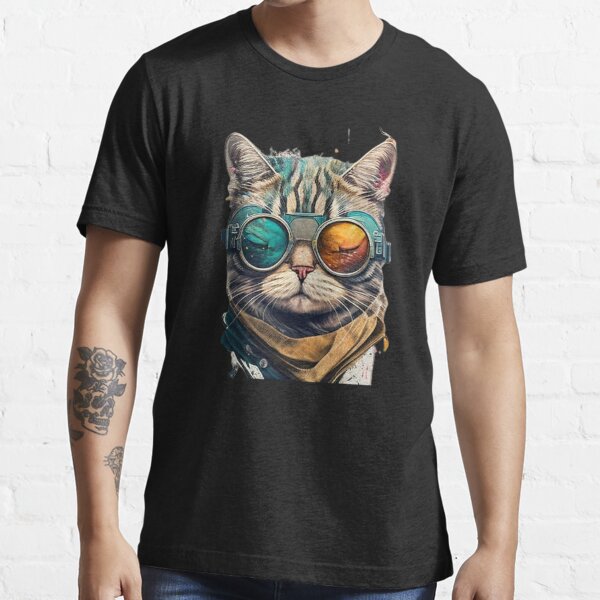 Cat with glasses t clearance shirt