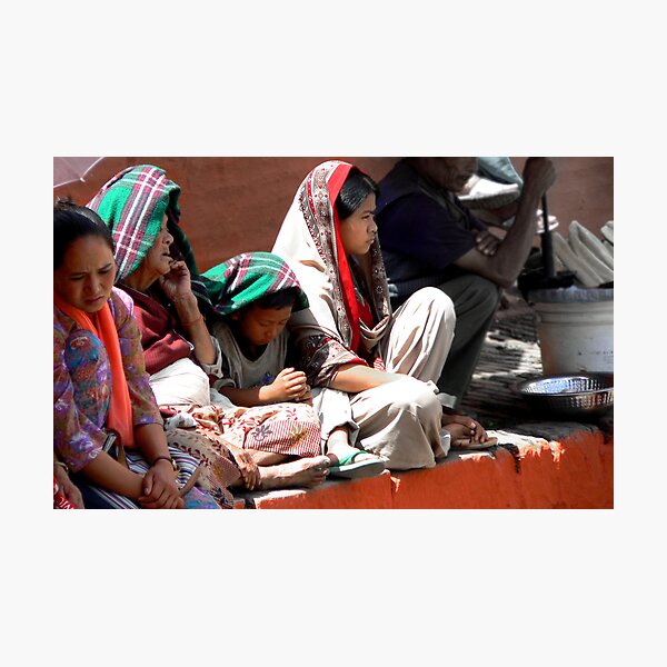 Family waiting for the Kumari Photographic Print