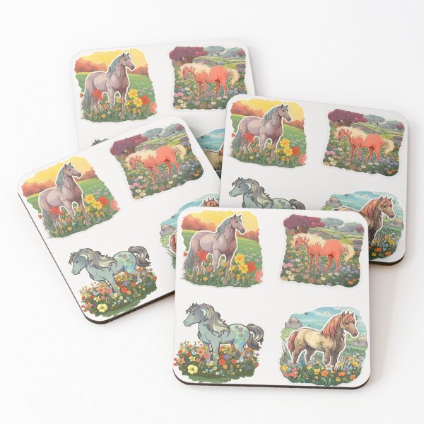 Item preview, Colorful Horse Stickers designed and sold by Natasha Sidhu.
