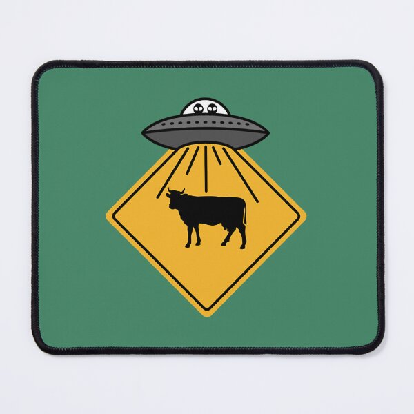 Item preview, Cow Alien Abduction Road Sign Funny UFO Cattle Farmer Pullover    designed and sold by tracyletts.