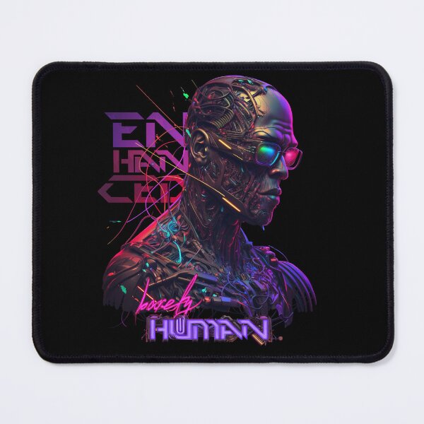 Item preview, Barely Human - Futurist Underground Dark Techno Cyberpunk Synthwave Phonk Cool Artistic Design #08 designed and sold by EC-store.