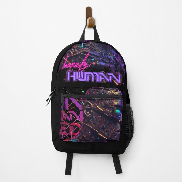 Item preview, Barely Human - Futurist Underground Dark Techno Cyberpunk Synthwave Phonk Cool Artistic Design #08 designed and sold by EC-store.